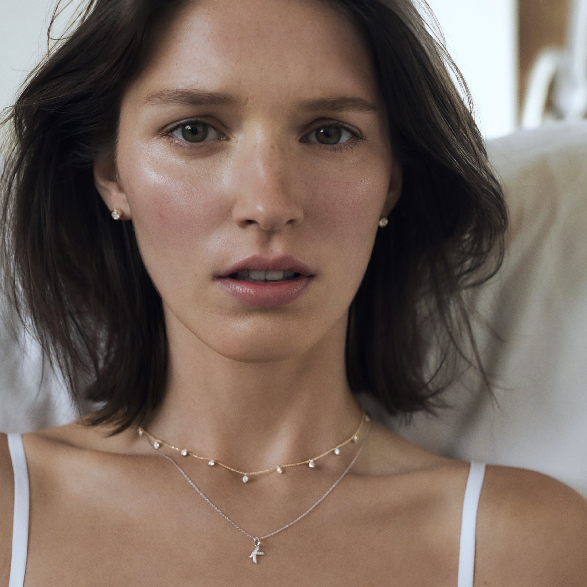 Love Letter Initial D Lab Diamond Necklace set in 925 Sterling Silver